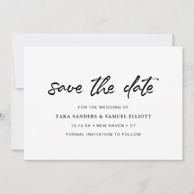 Pinselschrift Handwriting Minimalistisch Moderne H Save The Date (Vorderseite)