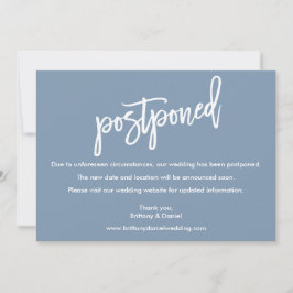 Pinselschrift Hochzeit verzögert Dusty Blue Card Save The Date