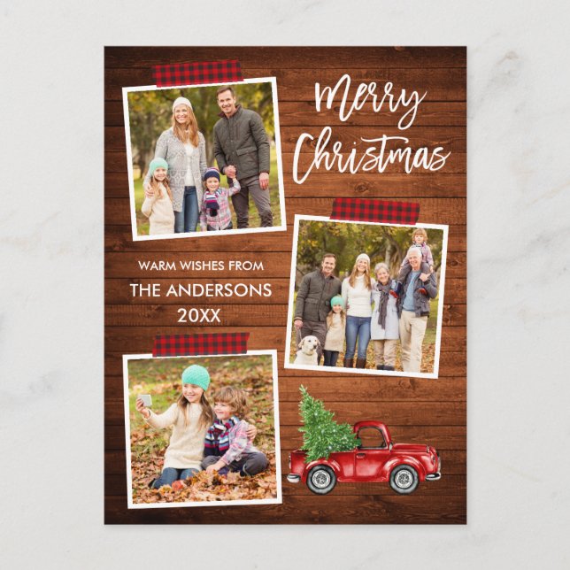 Pinselschrift Kariertes Kunsthandwerk Tape Wood Tr Postkarte (Vorderseite)