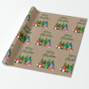 Pinselschrift Kraft Wasserfarben Baumnomen Geschenkpapier