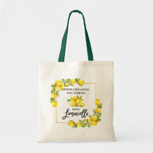 Pinselschrift Limoncello Watercolor Lemons Tragetasche