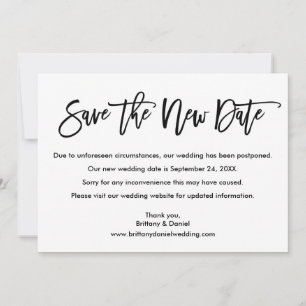 Pinselschrift Rette die neue Date Wedding Card Save The Date