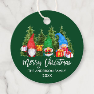 Pinselschrift Weihnachten Wasserfarben Bäume Geschenkanhänger