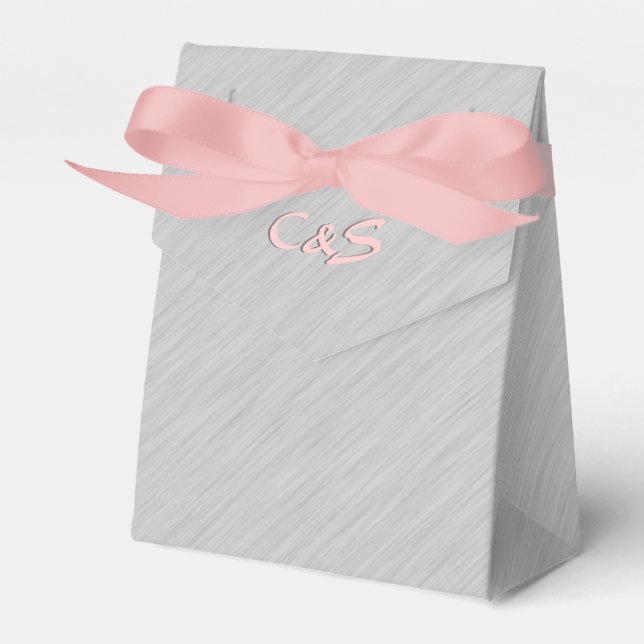 Pinselsilber Personalisierte Gefälligkeitsboxen Geschenkschachtel (Vorderseite)