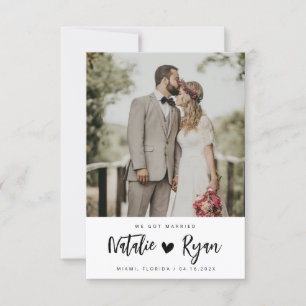 Pinselskript Schwarz-Weiß-Hochzeitsankündigung