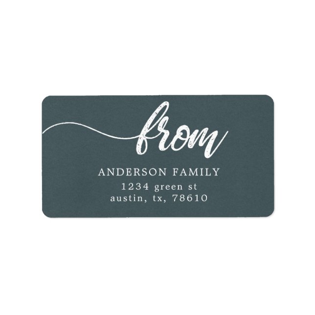 Pinselskriptfamilie Rücksendeadresse Adressaufkleber (Vorne)