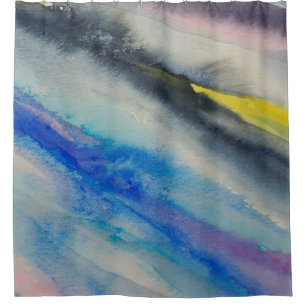 Pinselstrich, Abstrakte Aquarellfarbe Duschvorhang