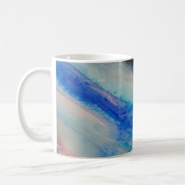  Pinselstrich, Abstrakte Aquarellfarbe Kaffeetasse (Links)