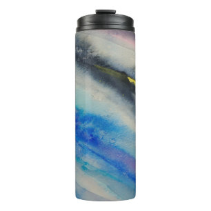 Pinselstrich, Abstrakte Aquarellfarbe Thermosbecher