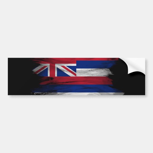 Pinselstrich auf Hawaii, Hawaii-Flagge Autoaufkleber (Vorne)