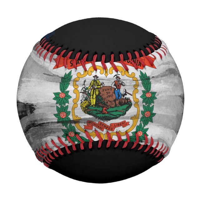 Pinselstrich der Staatsflagge West Virginia Baseball (Vorderseite)