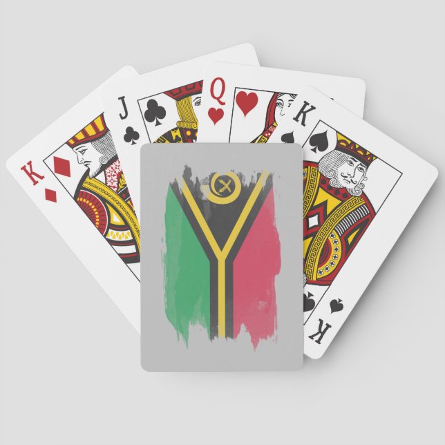 Pinselstrich der Vanuatu-Fahne Spielkarten (Rückseite)