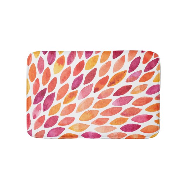 Pinselstrich, gelb und orange badematte (Vorderseite)