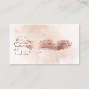 Pinselstrich Glitter Cupcake Wasserfarbe Visitenkarte