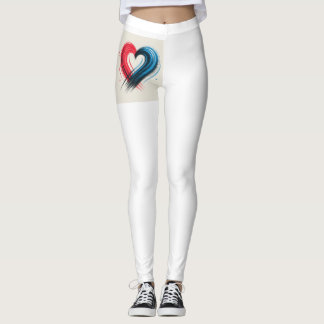 Pinselstrich Herzkunst Leggings - Bold Abstrakt Lo