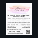 Pinselstrich in Aquarellfarbe, Make-up Artist Adve Flyer<br><div class="desc">Wasserfarben-Pinselstrich,  Make-up Artist Advertising-Flyer durch den Business Card Store.</div>