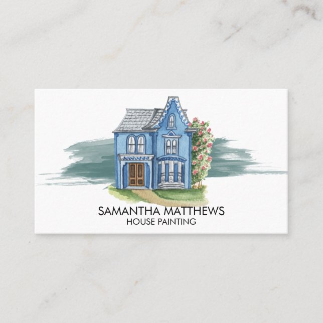 Pinselstrich in Wasserfarben Pinselstrich Stroke Visitenkarte (Vorderseite)