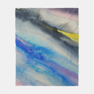 Pinselstrich, Malerei Abstrakte Aquarellfarbe Fleecedecke