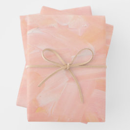 Pinselstrich mit abstraktem Rosa Geschenkpapier Set