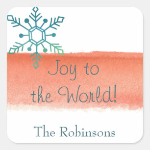 Pinselstrich mit Wasserfarbe Quadratischer Aufkleber