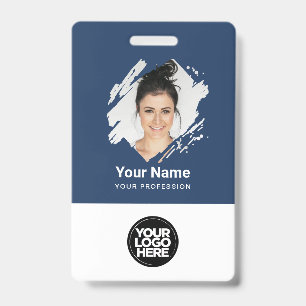 Pinselstrich-Mitarbeiterfoto, Barcode, Logo, Name Ausweis