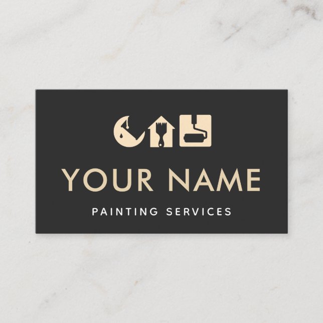 Pinselstrich Pinselrolle Tropfen Minimalistisch Sc Visitenkarte (Vorderseite)