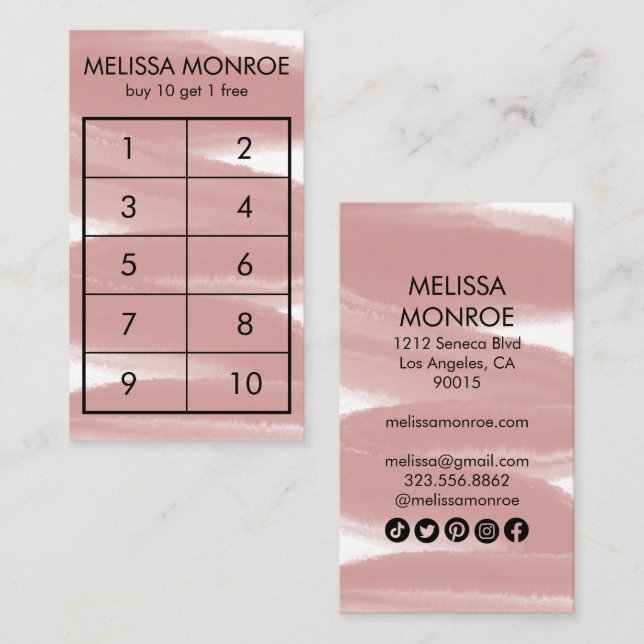 Pinselstrich Pinselstrich Pinselstrich Wasserfarbe Treuekarte (Vorne/Hinten)