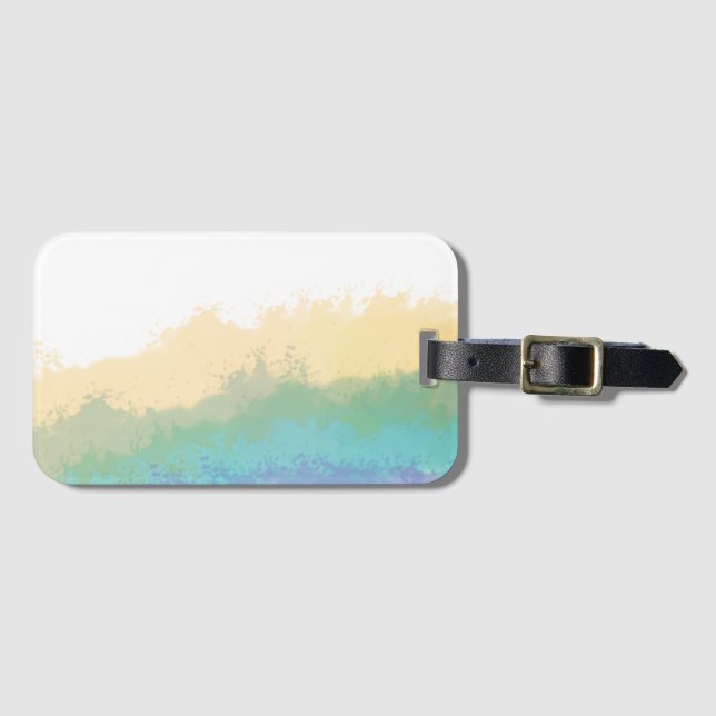 Pinselstrich Regenbogen Wasserfarbe Gepäckanhänger (Vorderseite (Horizontal))