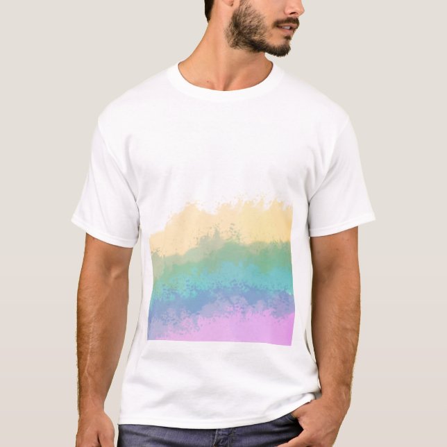 Pinselstrich Regenbogen Wasserfarbe  T-Shirt (Vorderseite)