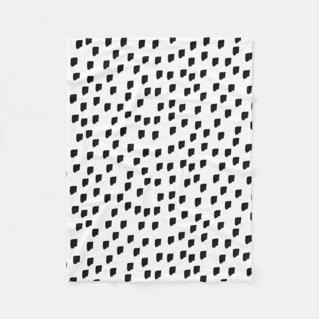 Pinselstrich, schwarz und weiß fleecedecke (Vorderseite)