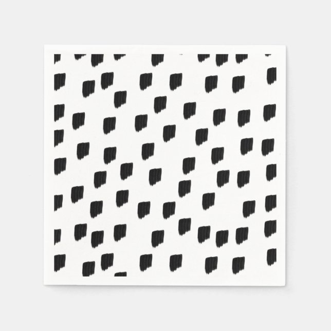 Pinselstrich, schwarz und weiß serviette (Vorderseite)