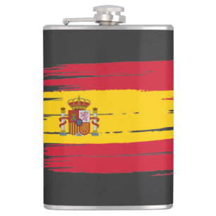 Pinselstrich Spanien Fahne Flachmann