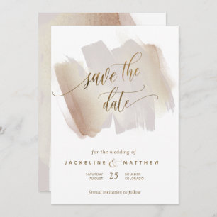Pinselstrich und Terracotta Pinselstriche Minimale Save The Date