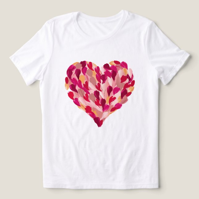 Pinselstrich Valentinstag Herz Tri-Blend Shirt (Design Vorderseite)