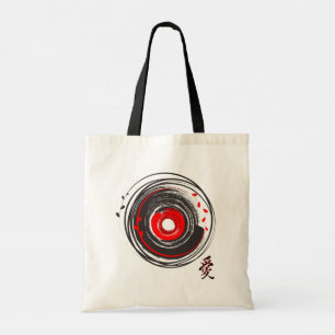 Pinselstrich Vinyl Record mit der Word-Liebe Tragetasche