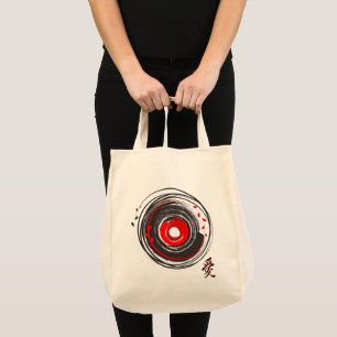 Pinselstrich Vinyl Record mit der Word-Liebe Tragetasche