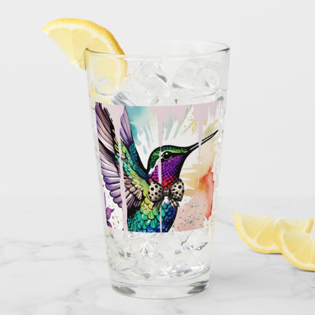Pinselstrich-Vogel-Kunst Glas (Vorderseite Ice)