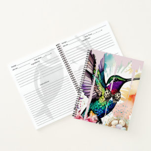 Pinselstrich-Vogel-Kunst Notizbuch