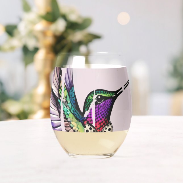 Pinselstrich-Vogelkunst Weinglas Ohne Stiel (Insitu (Hochzeit))