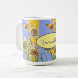 Pinselstrich Wasserfarbe Lavendel Kaffeetasse