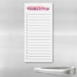 Pinselstrich Wasserfarbe Pinselstrich Benutzerdefi Magnetischer Notizblock<br><div class="desc">Freuen Sie sich auf eine personalisierte Touch, indem Sie ihr einen Pinselstrichstrich mit rosa Wasserfarben verleiht. Dieses praktische und stilvolle Notizblock ist perfekt für den organisierten und produktiven Menschen in Ihrem Leben. Die magnetische Eigenschaft dieses Notizblocks erlaubt es, sich bequem an jede Metalloberfläche, wie z.B. einen Kühlschrank oder einen Aktenschrank,...</div>