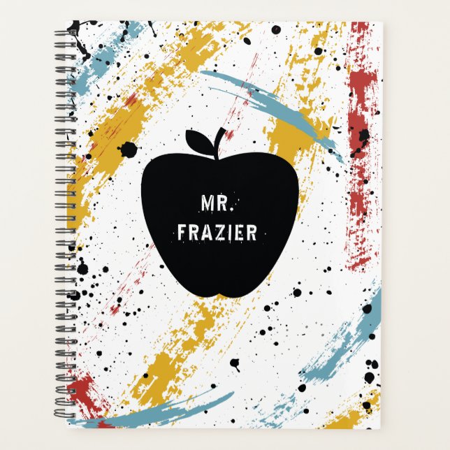 Pinselstriche Abstrakt Art Lehrer Apple Planer (Vorderseite)