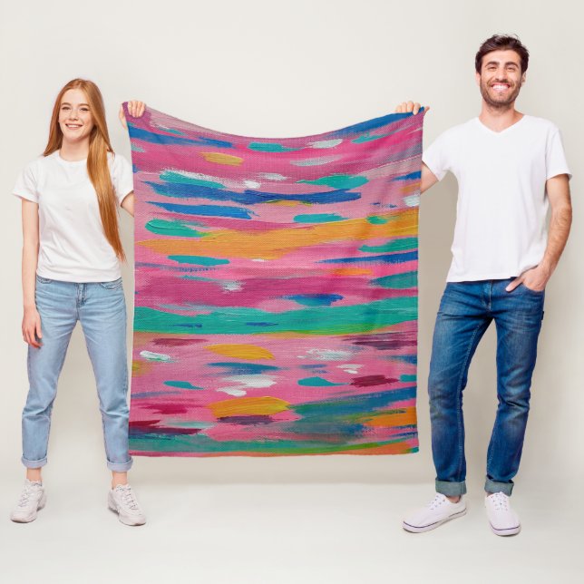 Pinselstriche Abstrakt drucken Fleecedecke (Beispiel)