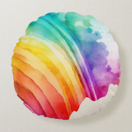 Pinselstriche Abstrakt Rundes Kissen