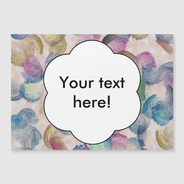 Pinselstriche abstraktes Design Magnetkarte (Vorderseite)