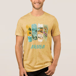 Pinselstriche aus Aruba, Blume Tri-Blend Shirt