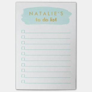 Pinselstriche, die für die Liste Personalisiert si Post-it Klebezettel