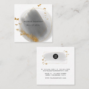 Pinselstriche Doodle Square Business Card Quadratische Visitenkarte