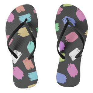 Pinselstriche, farbenfrohe Pinselstriche Flip Flops