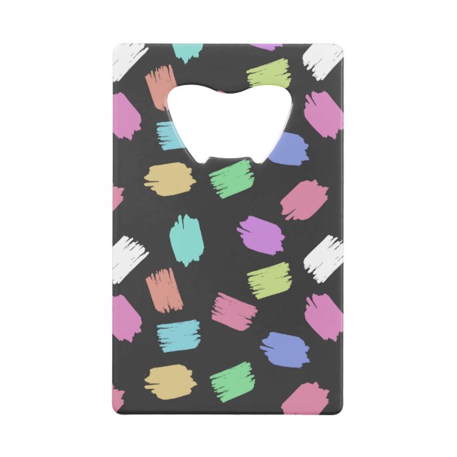 Pinselstriche, farbenfrohe Pinselstriche Geldbeutel Flaschenöffner (Vorderseite)